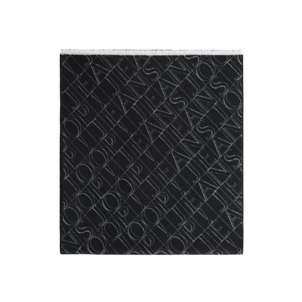 JOOP! JEANS mens scarf - woven scarf, fringes, all-over logo, jacquard, bicolour