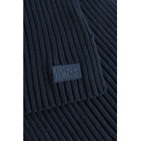 JOOP! JEANS mens scarf - Francis, knitted scarf, rib, wool mix, uni Blue