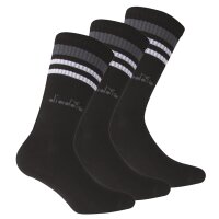 Diadora Unisex Tennis Socks - 3 Pack, Logo, Stripes Black...