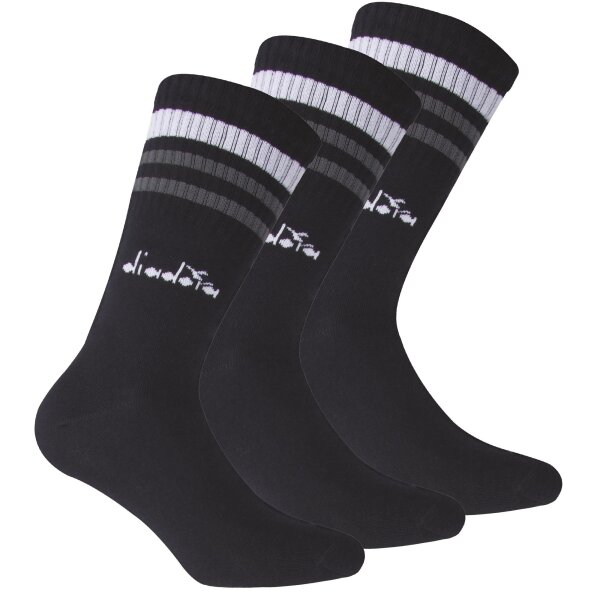 Diadora Unisex Tennis Socks - 3 Pack, Logo, Stripes Dark blue 39-42