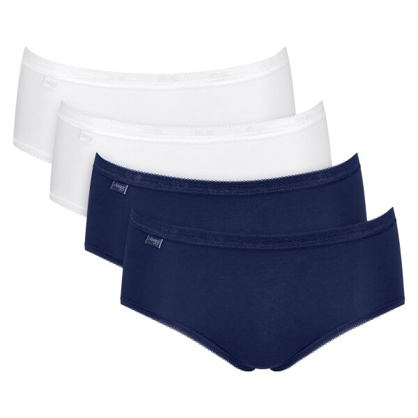 Sloggi Ladies Midi Briefs, 4-Pack - Basic+Midi C4P, Underwear, Cotton, Lace, Logo, solid color