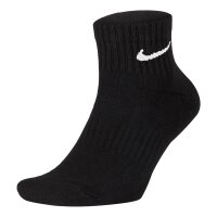 NIKE Unisex 6er Pack Sportsocken - Everyday, Cotton Cushioned Ankle, einfarbig Schwarz 42-46