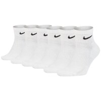 NIKE Unisex 6-Pack Sports Socks - Everyday, Cotton Cushioned Ankle, unicoloured White 42-46 (UK 8-11)