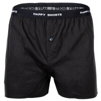Happy Shorts Herren Web-Boxershorts, 3er Pack -  American Boxershorts, Baumwolle Schwarz XL