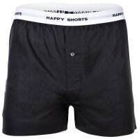 Happy Shorts Herren Web-Boxershorts, 3er Pack -  American Boxershorts, Baumwolle Schwarz XL