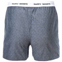 Happy Shorts Herren Web-Boxershorts, 3er Pack -  American Boxershorts, Baumwolle Pelican XL