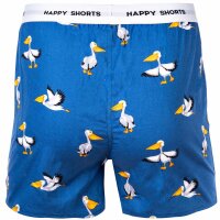 Happy Shorts Mens woven boxer shorts, pack of 3 – American style, cotton, patterned Pelican XL (X-Large)