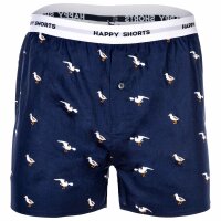 Happy Shorts Mens woven boxer shorts, pack of 3 – American style, cotton, patterned Bird XL (X-Large)
