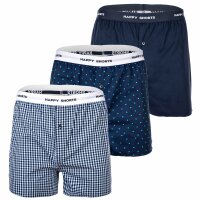 Happy Shorts Herren Webboxershorts, 3er Pack - American...