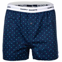 Happy Shorts Herren Webboxershorts, 3er Pack - American Style, Baumwolle, gemustert Blau Muster XL