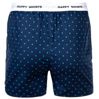 Happy Shorts Herren Webboxershorts, 3er Pack - American Style, Baumwolle, gemustert Blau Muster XL