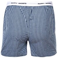Happy Shorts Mens woven boxer shorts, pack of 3 – American style, cotton, patterned Blue Pattern XL (X-Large)