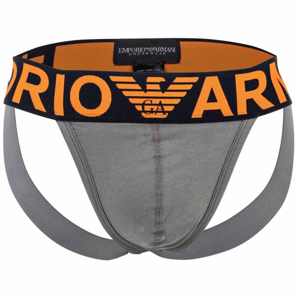 EMPORIO ARMANI Mens Jockstrap - Jock, Tanga Brief, Stretch Cotton, Megalogo