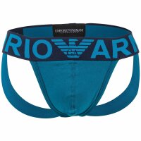 EMPORIO ARMANI Mens Jockstrap - Jock, Tanga Brief, Stretch Cotton, Megalogo Turquoise XL (X-Large)
