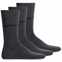 EMPORIO ARMANI Herren Socken, 3er Pack - Kurzsocken, Stretch Cotton, One Size, Logo