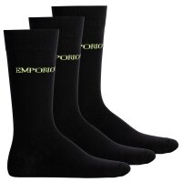 EMPORIO ARMANI mens socks, 3-pack - short socks, stretch cotton, One Size, Logo