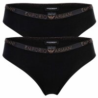 Emporio Armani Damen Slip, 2er Pack - BI-PACK BRIEF, Cotton Stretch, Iconic Logoband