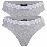 Emporio Armani Damen Slip, 2er Pack - BI-PACK BRIEF, Cotton Stretch, Iconic Logoband