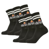 Ellesse Unisex Sportsocken PULLO, 6 Paar - Tennissocken, Crew Socken, Logo Schwarz 43-46,5