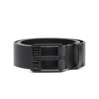 DIESEL Mens Belt - BLUESTAR II, Genuine Leather, Metal Buckle Clasp Black 85 cm