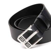 DIESEL Mens Belt - BLUESTAR II, Genuine Leather, Metal Buckle Clasp Black/Silver 85 cm