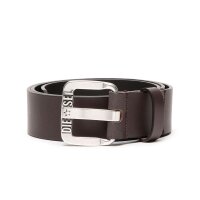 DIESEL Mens Belt - B-STAR II, Genuine Leather, Metal Buckle Clasp Brown 85 cm