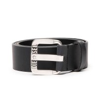 DIESEL Mens Belt - B-STAR II, Genuine Leather, Metal Buckle Clasp Black 85 cm