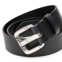 DIESEL Mens Belt - B-STAR II, Genuine Leather, Metal Buckle Clasp Black 85 cm