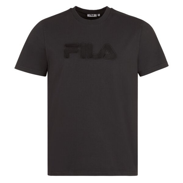 FILA Herren T-Shirt BUEK - Rundhals, Kurzarm, Baumwolle, Jersey, Logo Stickerei Schwarz S