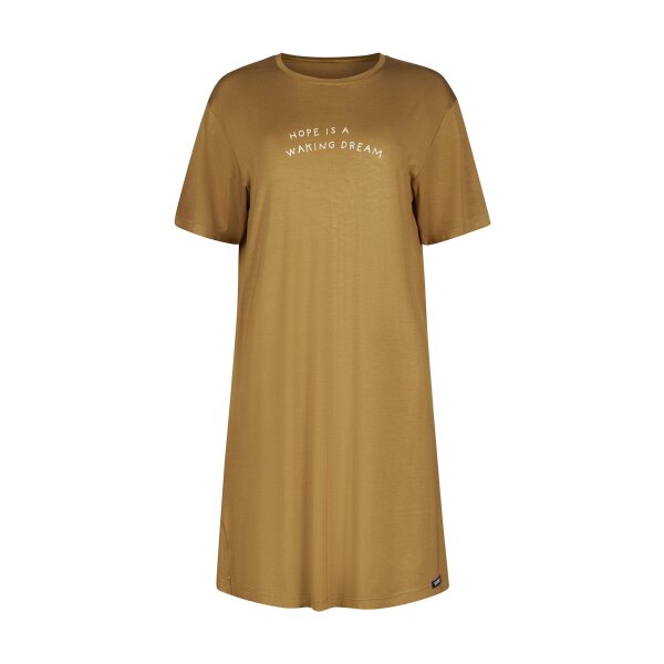 SKINY Damen Nachthemd - Nachtwäsche, Viskose, Schriftzug, kurzarm, einfarbig