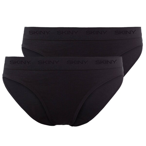 SKINY Ladies Rio Briefs, 2-pack - Underwear, Underpants, Cotton, Logo Waistband, Fine Rib, Unicoloured