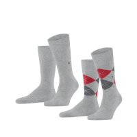 Burlington Men Socks Everyday Pack of 2 - Diamond Pattern, Onesize, 40-46 (6.5-11 UK) Light gray
