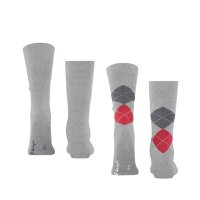 Burlington Men Socks Everyday Pack of 2 - Diamond Pattern, Onesize, 40-46 (6.5-11 UK) Light gray