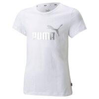 PUMA Girls T-Shirt - ESS+ Metallic LOGO TEE, Round neck,...