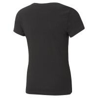 PUMA Girls T-Shirt - ESS+ Metallic LOGO TEE, Round neck, Short sleeve, Plain Black 104