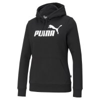PUMA Damen Pullover - ESS Logo Hoodie, Rundhals, Langarm, Kapuze, uni Schwarz XL
