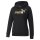 PUMA Damen Pullover - ESS+ Metallic Logo Hoodie, Rundhals, Langarm, Kapuze, uni Schwarz/Gold XS