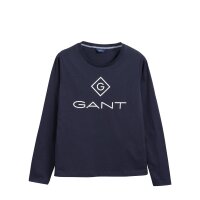 GANT Damen T-Shirt - LOCK UP, Longsleeve, langarm, Rundhals, Cotton, Logo, uni