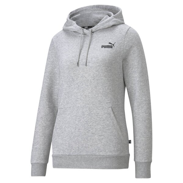 PUMA Damen Hoodie - ESS Small Logo Hoodie, Rundhals, Langarm, Kapuze, uni Grau S