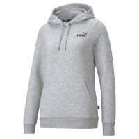 PUMA Damen Hoodie - ESS Small Logo Hoodie, Rundhals, Langarm, Kapuze, uni Grey S (Small)