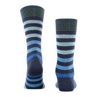 Burlington Mens Socks - Blackpool, Cotton, Stripe, Logo, One Size Dark blue/light blue