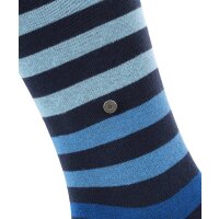 Burlington Mens Socks - Blackpool, Cotton, Stripe, Logo, One Size Dark blue/light blue