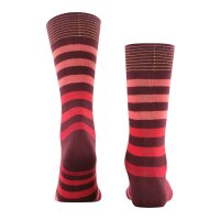 Burlington Mens Socks - Blackpool, Cotton, Stripe, Logo, One Size Bordeaux/Red