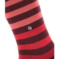 Burlington Mens Socks - Blackpool, Cotton, Stripe, Logo, One Size Bordeaux/Red