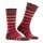 Burlington Mens Socks - Blackpool, Cotton, Stripe, Logo, One Size Bordeaux/Red