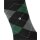 Burlington Mens Socks - King, Cotton, Diamond Pattern, Logo Emblem Black/Grey/Green 40-46