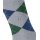 Burlington Mens Socks - King, Cotton, Diamond Pattern, Logo Emblem Light gray/green/blue 40-46