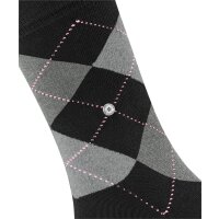 Burlington Damen Socken - Queen, Kurzstrümpfe, Baumwolle, Rautenmuster, Logoemblem Schwarz/Grau/Rosa