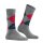 Burlington Ladies Socks - Queen, Short Socks, Cotton, Diamond pattern, Logo Emblem Grey/Blue/Red