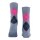 Burlington Ladies Socks - Queen, Short Socks, Cotton, Diamond pattern, Logo Emblem Blue gray/pink/dark blue